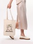 Zoozie Bags 1613 Bolso de mano de algodón 100% para mujer, 35x40x8cm, color crema